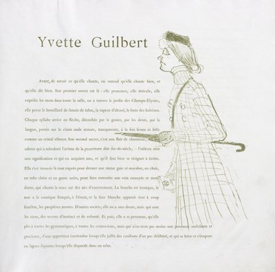 Yvette Guilbert - Franse Serie: Nr. 1 door Henri de Toulouse-Lautrec