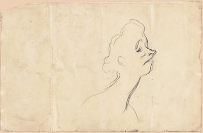 Yvette Guilbert (recto) Driekwart lengte studie van Yvette Guilbert (verso) door Henri de Toulouse-Lautrec