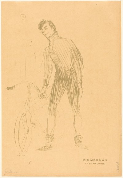 Zimmerman en zijn machine door Henri de Toulouse-Lautrec