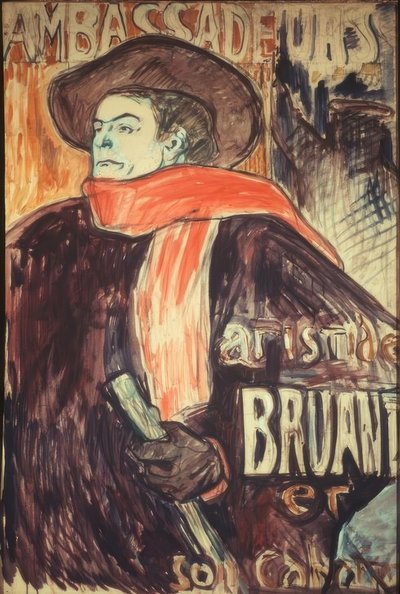 Aristide Bruant bij de Ambassadeurs door Henri de Toulouse Lautrec