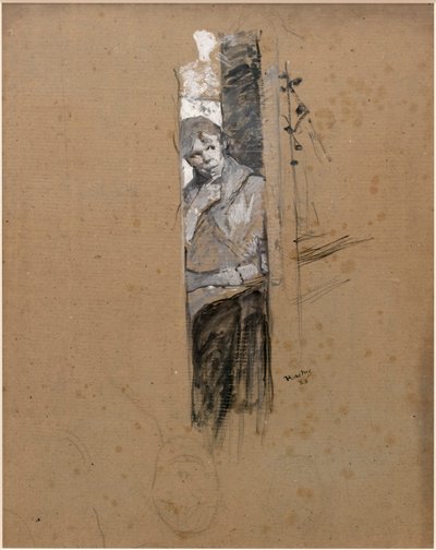 Achter de Schermen of de Danseres door Henri de Toulouse Lautrec