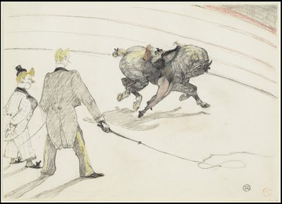 In het circus: Acrobaten door Henri de Toulouse Lautrec