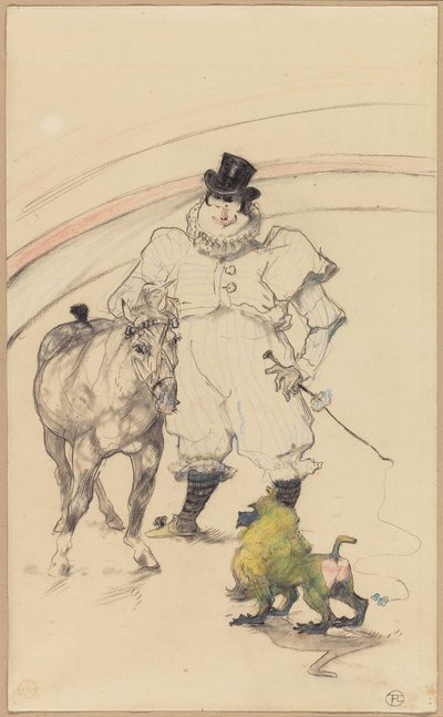In het Circus: Getrainde Pony en Baviaan door Henri de Toulouse Lautrec