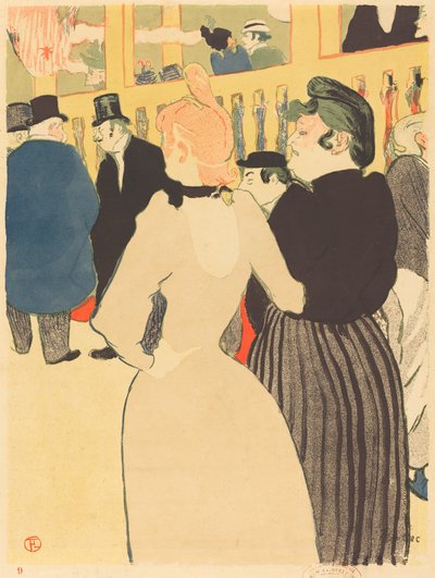 Bij de Moulin Rouge, la Goulue en haar zus, 1892 door Henri de Toulouse Lautrec
