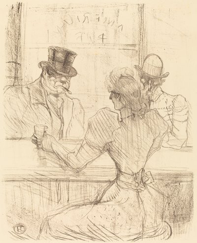 Aan de Picton Bar, rue Scribe door Henri de Toulouse Lautrec