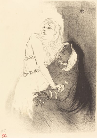 Bij de Renaissance: Sarah Bernhardt in Phedre door Henri de Toulouse Lautrec
