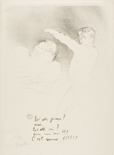 Bij de Variétés: Juffrouw Lender en Brasseur door Henri de Toulouse Lautrec
