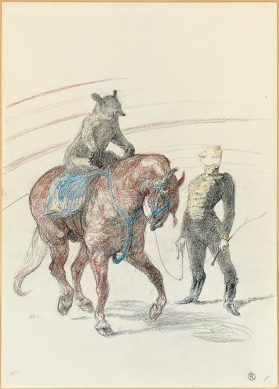 In het circus: Werk van de beer op het paneel, 1899 door Henri de Toulouse Lautrec