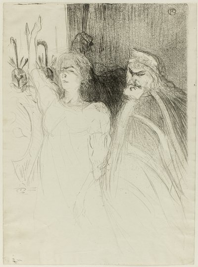 Bartet en Mounet-Sully, in Antigone door Henri de Toulouse Lautrec