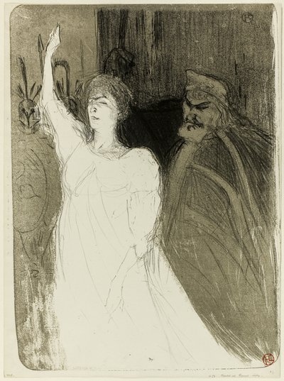 Bartet en Mounet-Sully, in Antigone door Henri de Toulouse Lautrec