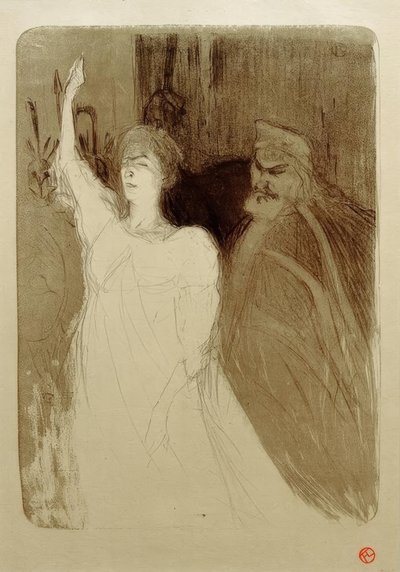 Bartet en Mounet-Sully in Antigone door Henri de Toulouse Lautrec