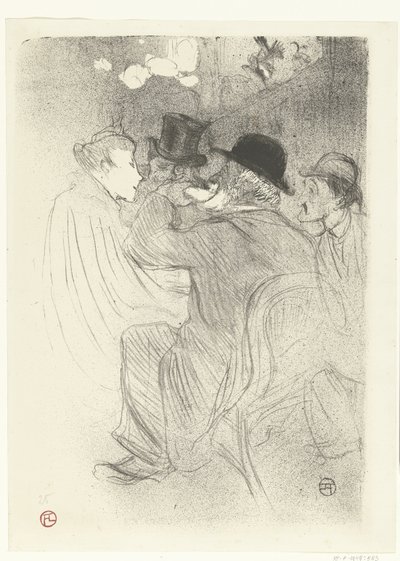 Bezoekers in café Moulin Rouge door Henri de Toulouse Lautrec