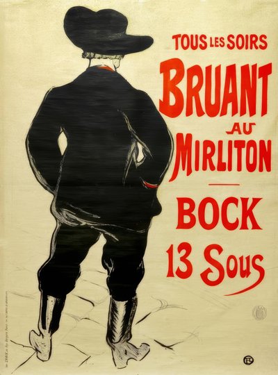 Bruant bij de Mirliton door Henri de Toulouse Lautrec