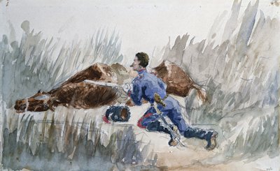 Cavalerie Manoeuvre, c.1881 door Henri de Toulouse Lautrec