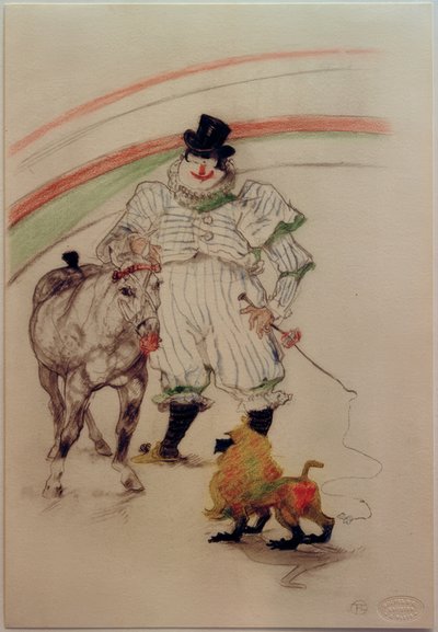 Paard en getrainde Aap door Henri de Toulouse Lautrec