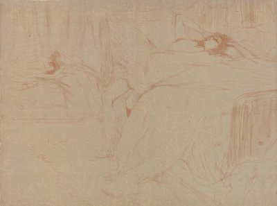 Neergevallen op het bed, uit de serie Elles door Henri de Toulouse Lautrec