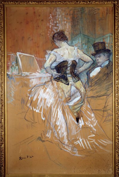 Verovering in transit, de vrouw in het korset door Henri de Toulouse Lautrec