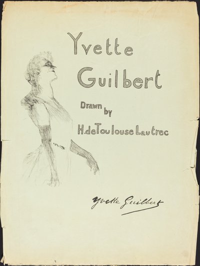 Omslag, Yvette Guilbert door Henri de Toulouse Lautrec