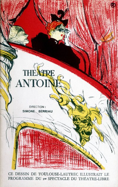 Omslag van het programma van het theater Antoine, geregisseerd door Simone Berriau, 1956. Illustratie door Toulouse Lautrec door Henri de Toulouse Lautrec