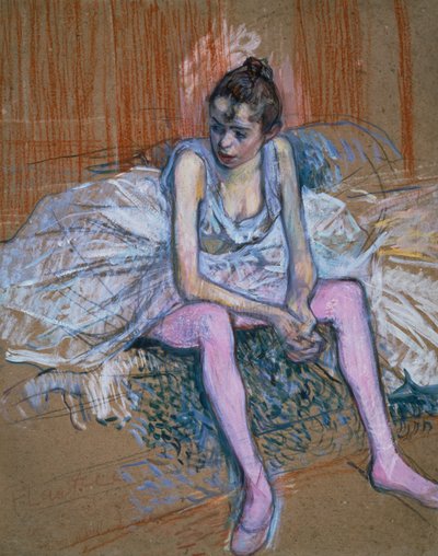Danseres met Roze Kousen door Henri de Toulouse Lautrec