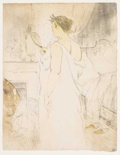 Elles: Vrouw met een Handspiegel, 1896 door Henri de Toulouse Lautrec