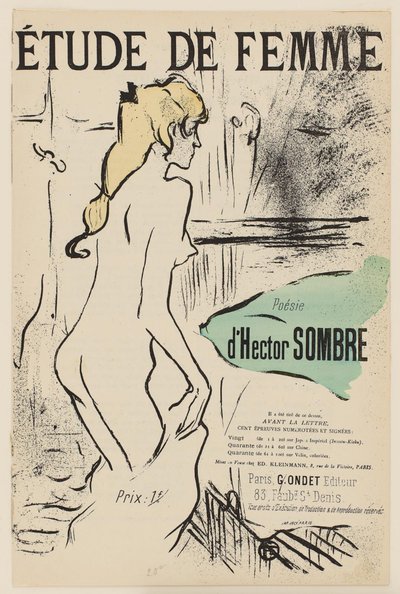Studie van een vrouw door Henri de Toulouse Lautrec