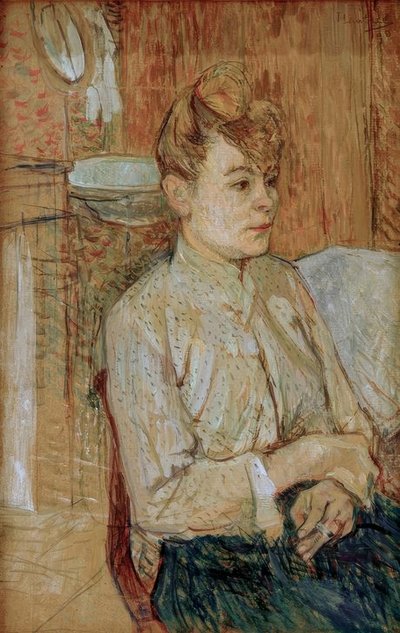 Vrouw met Sigaret door Henri de Toulouse Lautrec