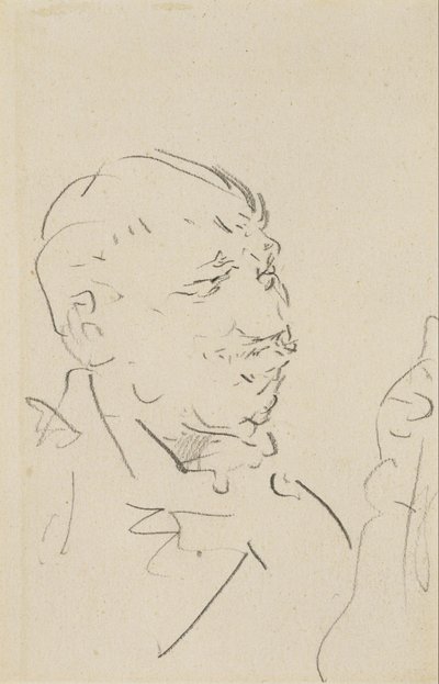Hoofd van een man door Henri de Toulouse-Lautrec