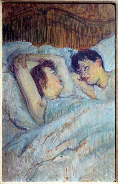 In bed door Henri de Toulouse Lautrec