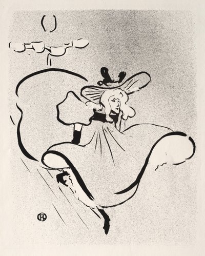Jane Avril, 1893 door Henri de Toulouse Lautrec