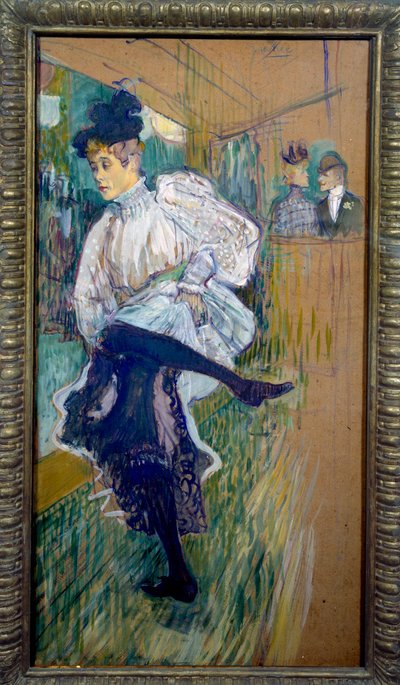 Jane Avril dansend. Jane Avril (1868-1943) was een danseres van de Moulin Rouge. Parijs, Musée d