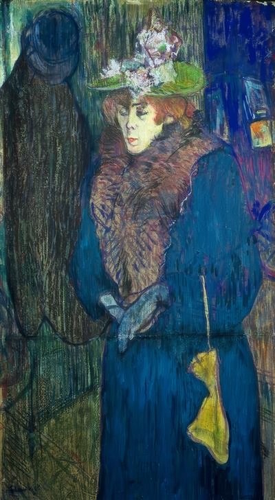Jane Avril betreedt de Moulin-Rouge door Henri de Toulouse Lautrec