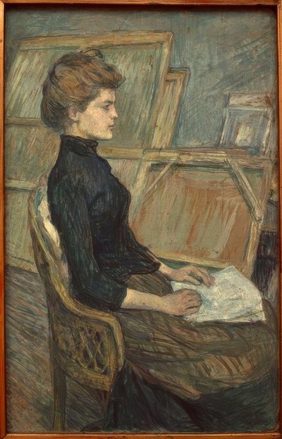 Jong meisje in het atelier door Henri de Toulouse Lautrec
