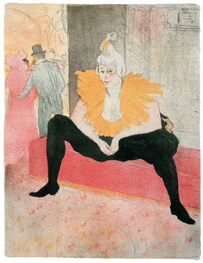 La Clownesse assise door Henri de Toulouse-Lautrec
