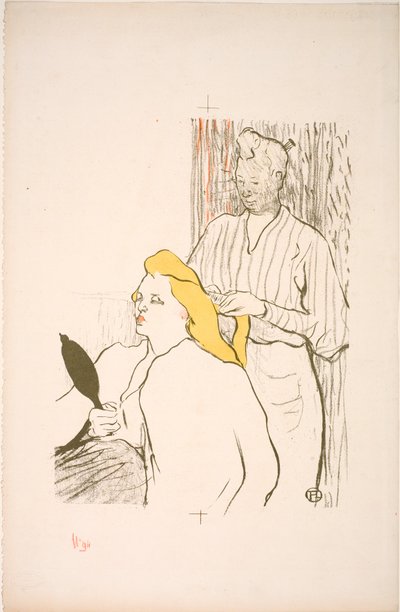 La Coiffure. Programma van het Théâtre Libre door Henri de Toulouse Lautrec