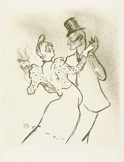 La Goulue en Valentin la Desossee. Poster door Toulouse-Lautrec. door Henri de Toulouse Lautrec