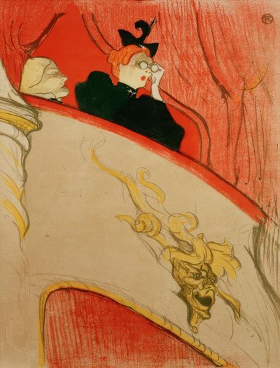 De loge met gouden mascaron door Henri de Toulouse Lautrec