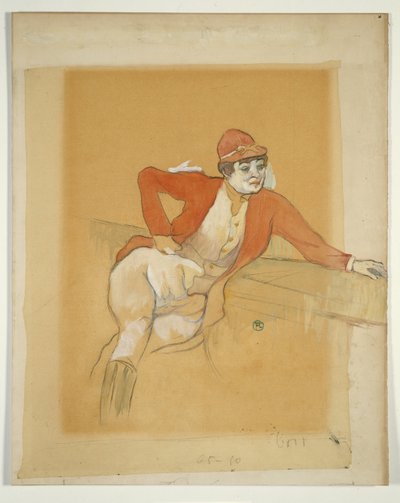 La Macarona in het Kostuum van een Jockey door Henri de Toulouse Lautrec