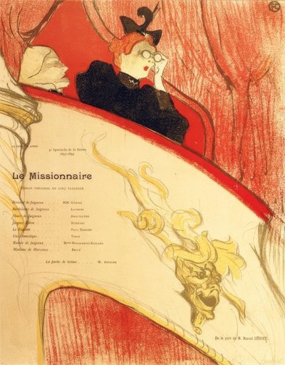 De loge met gouden masker door Henri de Toulouse Lautrec