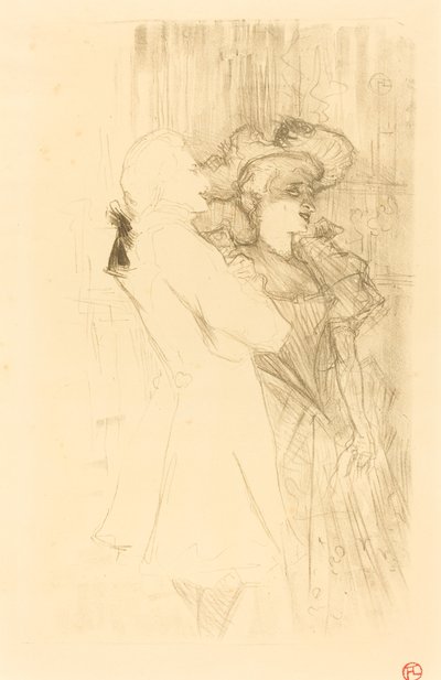 Lender en Auguez in La chanson de fortunio Lender et Auguez dans La chanson..., 1895 door Henri de Toulouse Lautrec