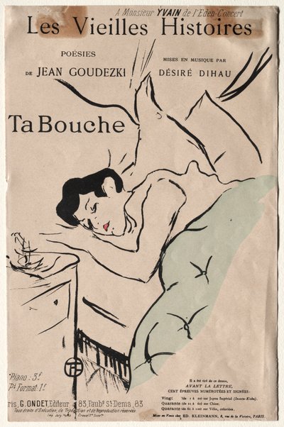 De Oude Verhalen: Ta Bouche door Henri de Toulouse Lautrec