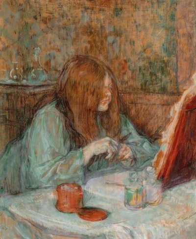 Madame Poupoule bij haar toilet door Henri de Toulouse Lautrec