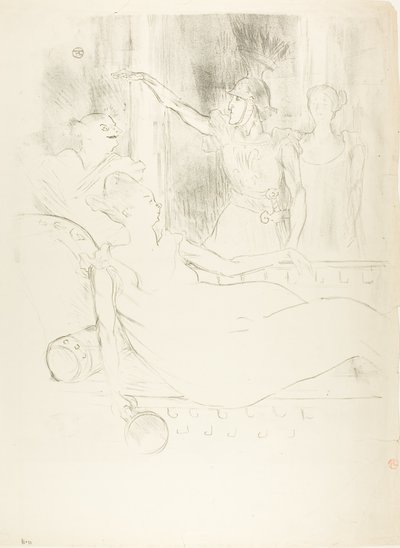 Madame Simon-Girard, Brasseur en Guy in La belle Hélène door Henri de Toulouse Lautrec