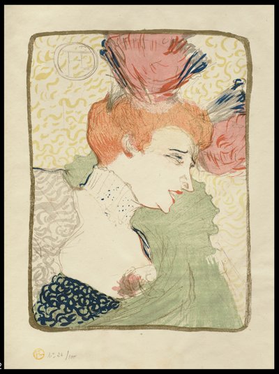 Mademoiselle Marcelle Lender, Buste-Lengte, 1895 door Henri de Toulouse Lautrec