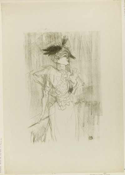 Juffrouw Marcelle Lender, Staand door Henri de Toulouse Lautrec
