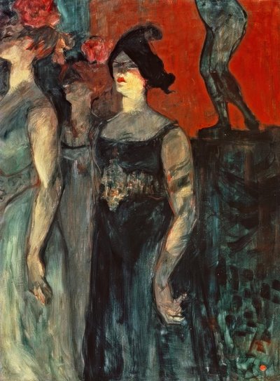 Messaline tussen twee figuranten door Henri de Toulouse Lautrec