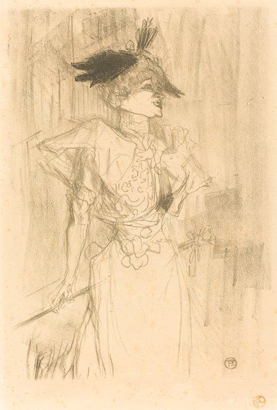 Mlle. Marcelle Lender, staand, 1895 door Henri de Toulouse Lautrec