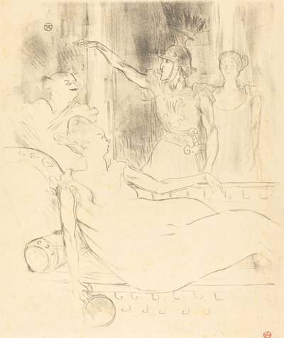 Mme. Simon-Girard, Brasseur en Guy in "La belle Hélène" door Henri de Toulouse Lautrec