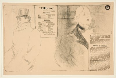 Oscar Wilde en Romain Coolus door Henri de Toulouse Lautrec