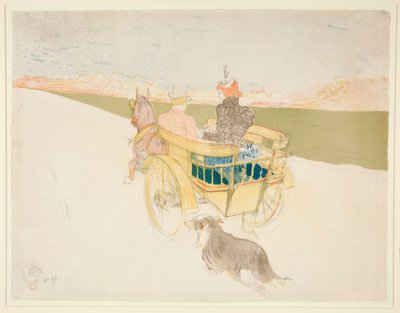 Partie de campagne; le tonneau of la charette anglaise door Henri de Toulouse Lautrec